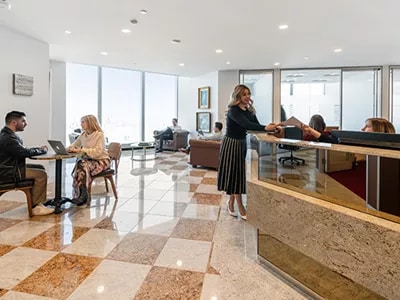 Servcorp’s reception desk, where a professional receptionist ensures every call and visitor is managed with excellence.